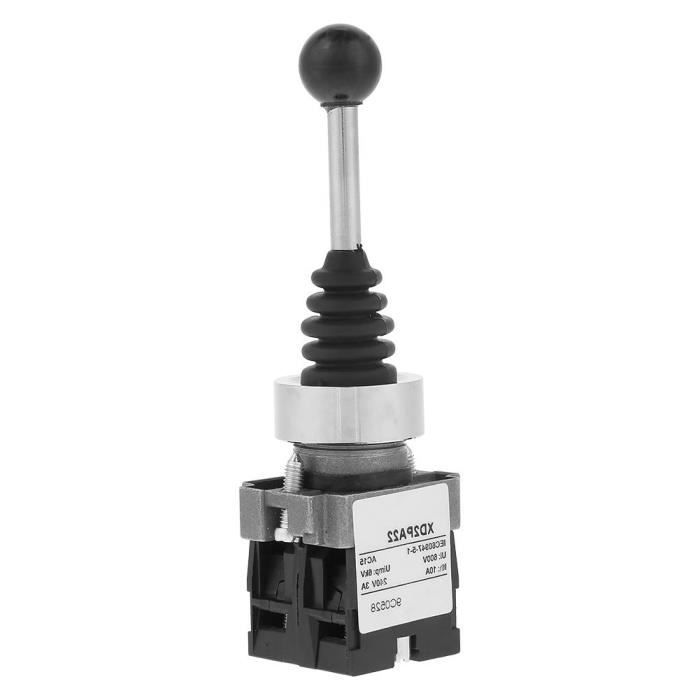 Commutateur Monolevier Industriel Commutateur Joystick Heschen XD2-PA24-CR - 4 Directions Momentané - 10A AC660V - 22mm Montage Switch Momentané