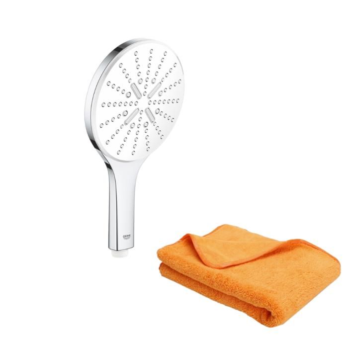 Grohe Pommeau de douche Quickfix Vitalio Smartactive 150 3 jets + microfibre