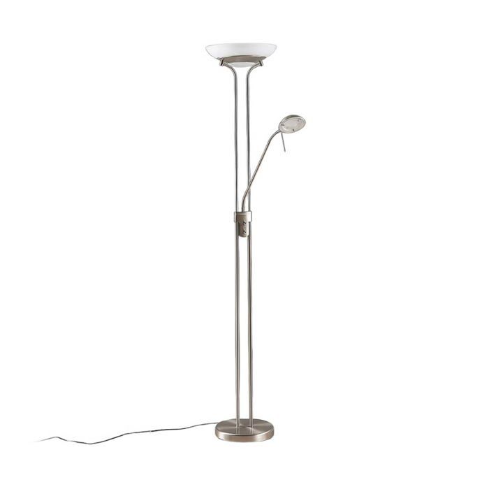 LED Lampadaire Yveta à intensité variable (Moderne) en Gris Métal e. a. pour Salon & Salle manger (à 2 lampes ) Sur Pied Lampe a de