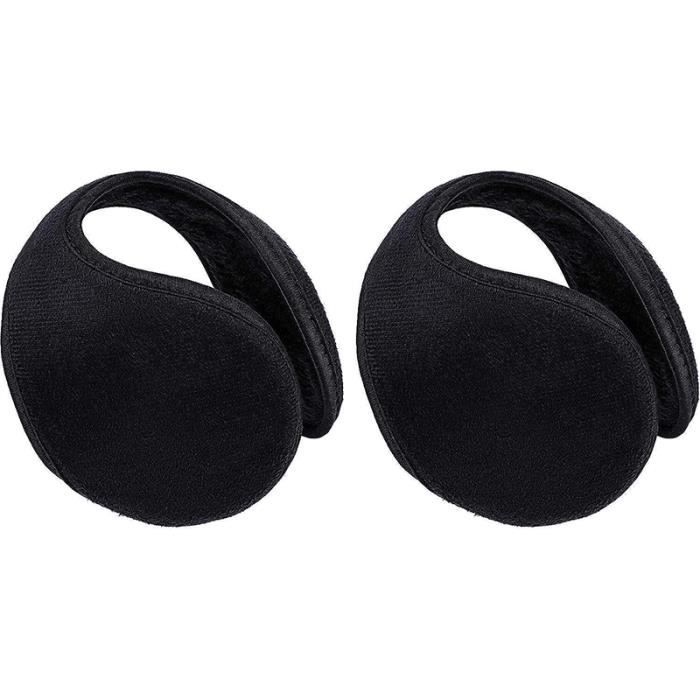Lot De 2 Paires De Chauffe-oreilles D'hiver Réglables - Laine Douce - Pliable - Avec Sac De Rangement - Taille M