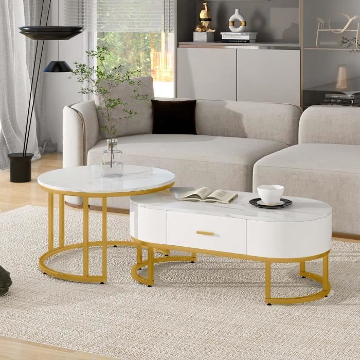 Lot De 3 Tables Basses Gigognes Modernes En MDF - Pour Salon, Chambre, Bureau - Design Empilable, Couleur Gris - Pratique Et Gain De Place