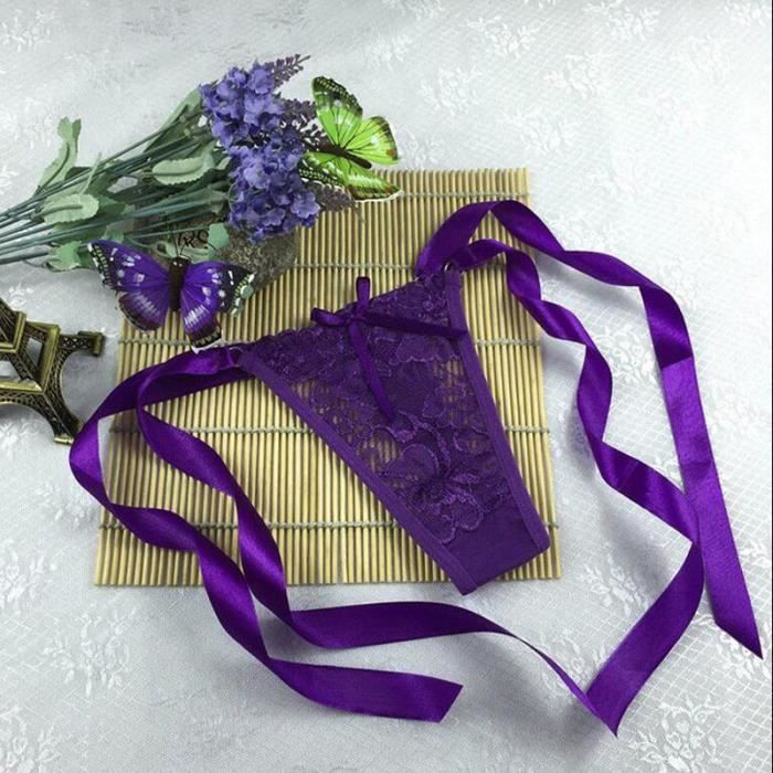 Lot De 4 Strings Dentelle érotique Pour Femme - Taille 46 - Noir - Neuf Avec étiquettes