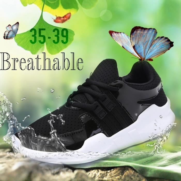 Femmes Flats Fashion Casual Chaussures Lacets mesh respirant femme baskets noir
