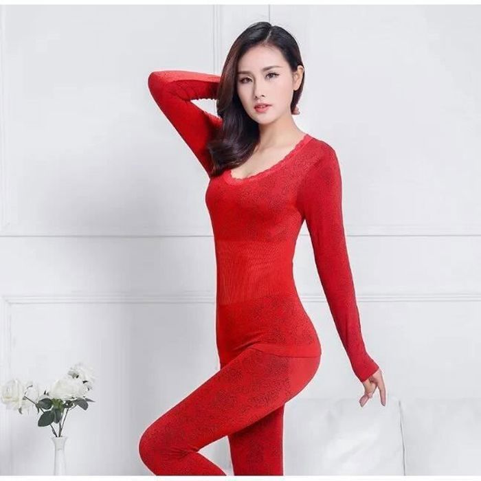 Sous-Vêtements Thermiques Femme Ensemble Long - Polaire Ultra Chaud Ski Et Maison