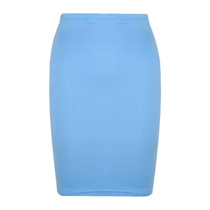Enfants filles Plaine crayon Jupe 5 13 ans Bleu ciel Cdiscount