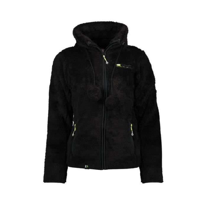 Veste polaire femme UNIQUANA - Col châle - Poches zippées - Noir