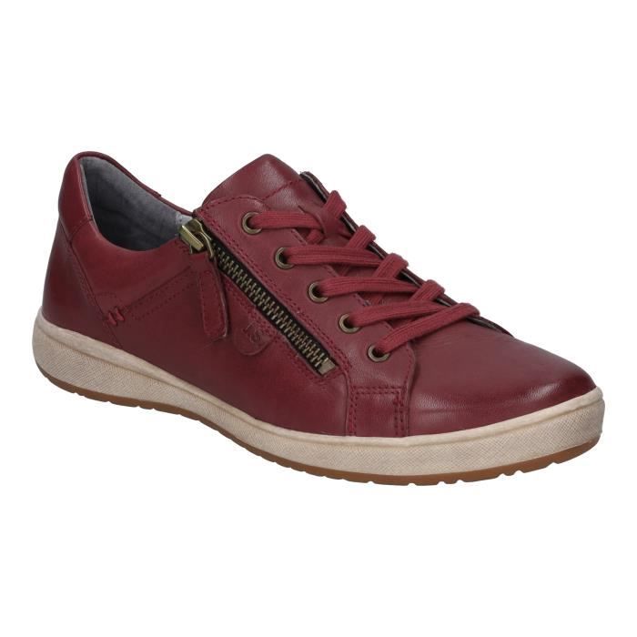 Josef Seibel Baskets pour Femmes - JOSEF SEIBEL - Caren 12 - Rouge - Zip - Cuir