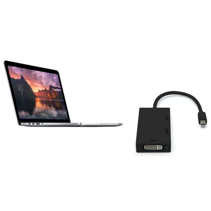 INECK® Adaptateur Thunderbolt Mini DisplayPort vers HDMI-DVI-VGA, Câble  Convertisseur Hub multiport pour Apple MacBook Pro Air Mac - Cdiscount  Informatique