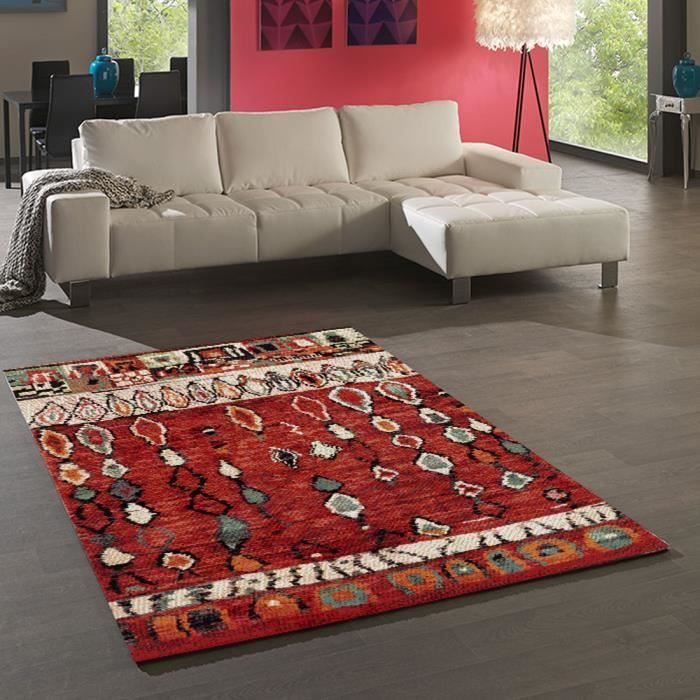 Tapis salon et chambre tiss&eacute; motif berb&egrave;re LYN8 MO 75