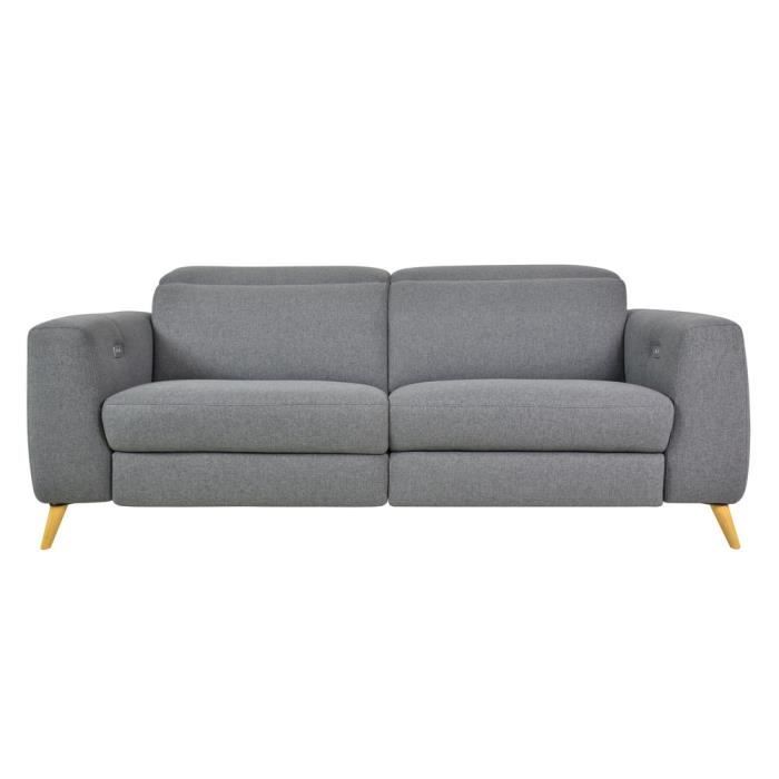 Canape Scandinave Relax Electrique 2 5 Places Kekka Noir Et Gris