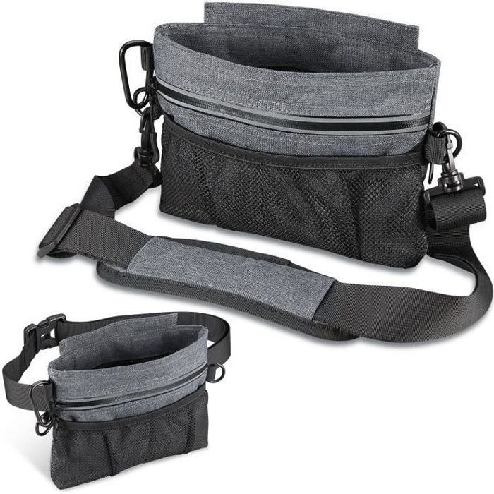 Sac de Dressage Chien - Friandise - Pochette - Poche zippée - Sac en filet - Pratique
