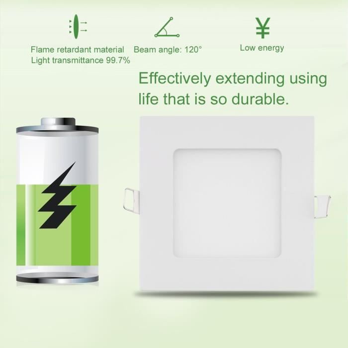 LVWIT Spot LED Encastrable Extra Plat,8W équivalent à 60W,Panneau De Plafond 800LM,3000K Blanc Chaud 4000K Blanc Neutre 6500K Blanc Froid, Plafonnier Salle De Bain Cuisine Salon Couloir,Lot De 6