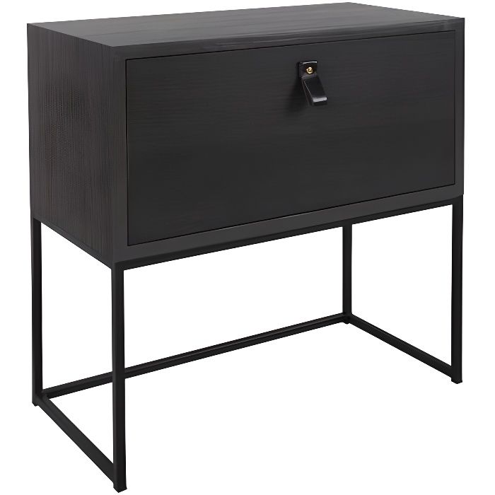 meuble console - pomax - tokio - noir - 1 porte - contemporain - design