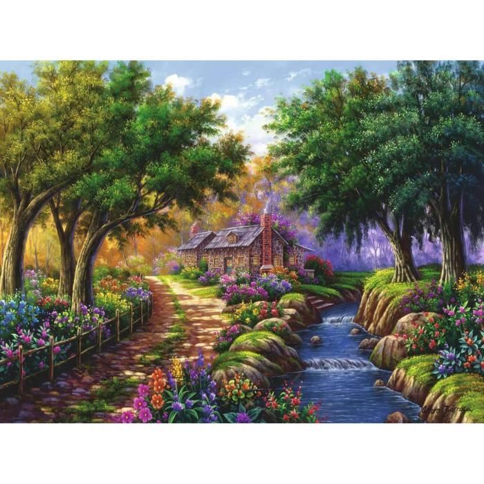 Puzzle Adulte 1500 pièces Cottage au bord de la rivière - Paysage - 17109 - Ravensburger
