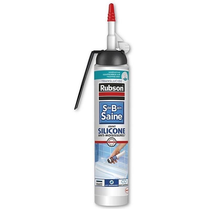 Mastic sanitaires - RUBSON - 2716027 - Joint - Facile - Salle de bain saine - Mastic - Translucide - 200ml