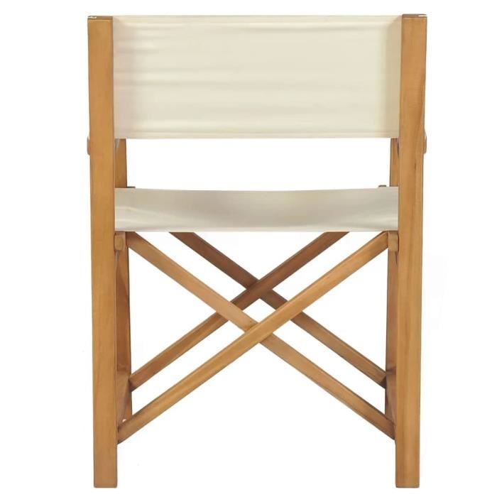 Chaises de metteur en scène pliantes 2 pcs Bois de teck massif ...