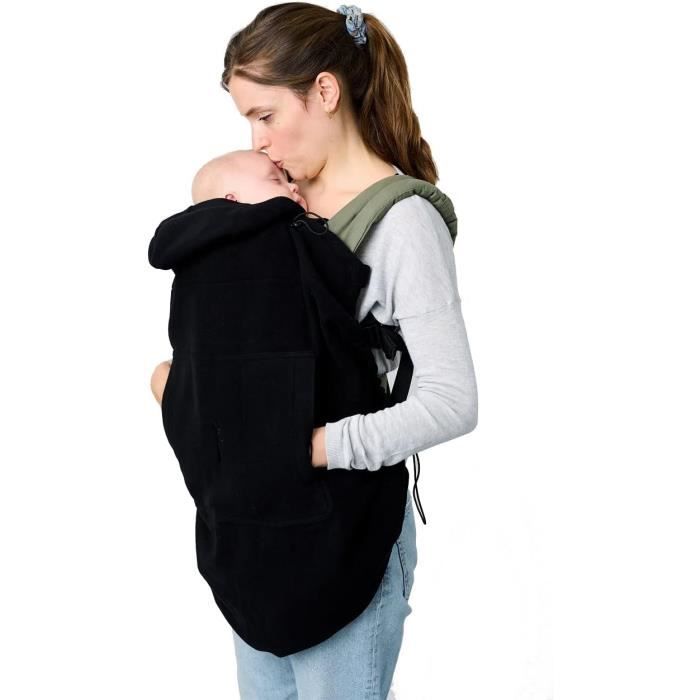 Housse Hiver Bebear Pour Porte-Bébé - Universelle 0-36 Mois - Polaire Imperméable - Gris