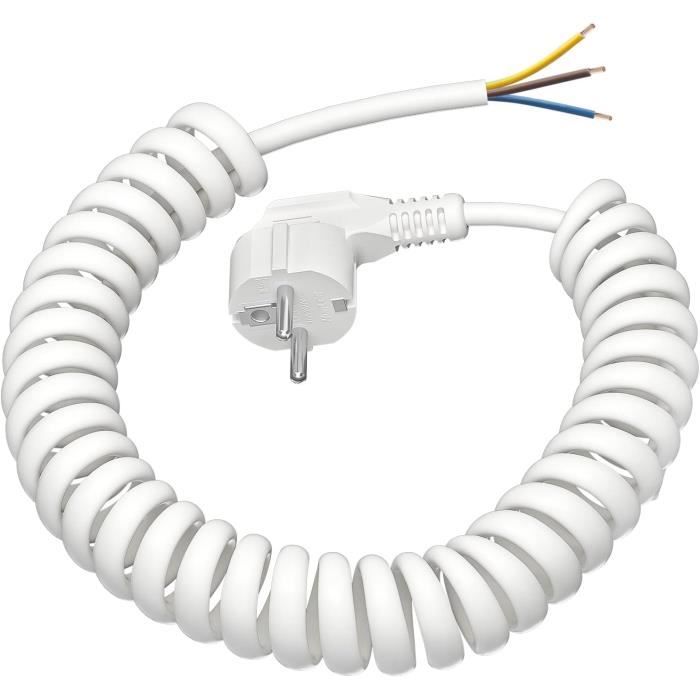KEAGAR Rallonge spiralée à Contact de Protection 250V - 16A, Câble ...