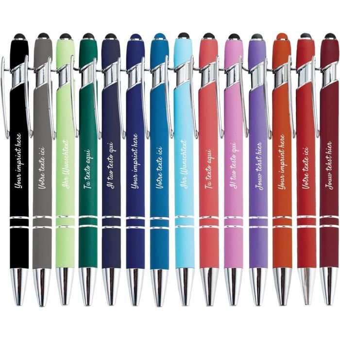 Jolis Papiers Stylo ArcenCiel 2 en 1 avec votre texte personnalisé, Stylo Personnalisé de