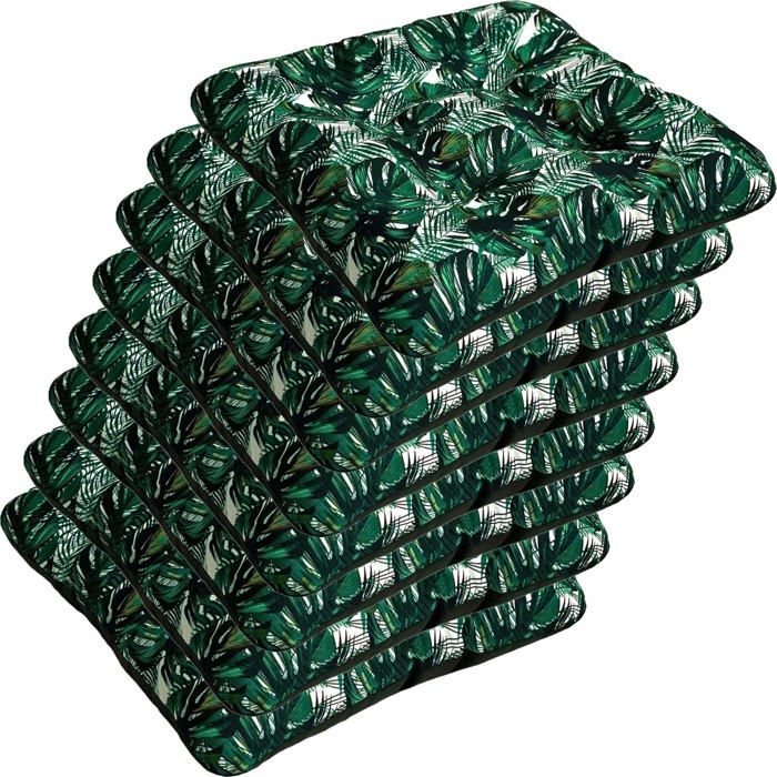 Coussin de Chaise Banc de Jardin - Superkissen24. - 8 x 45x45 cm - Bain de Soleil - Intérieur/Extérieur - Imperméable - Exotic