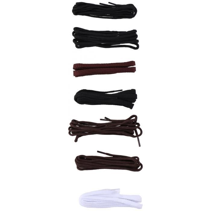 TOM ensemble de lacets 60-90 cm coton marron/noir/blanc 7-pièces