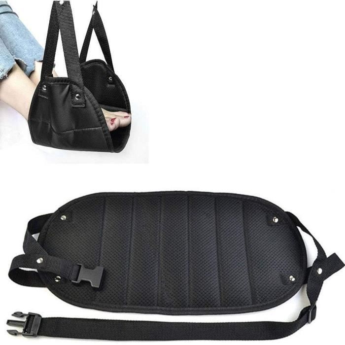 Repose-Pieds Avion Portable Pliable Avec Mousse Mémoire De Forme - Hamac Pied Voyage + Masque Et Bouchons
