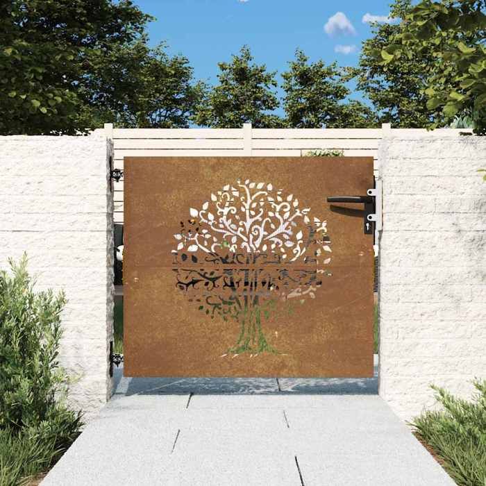 vidaXL Portail 85x75 cm acier corten
