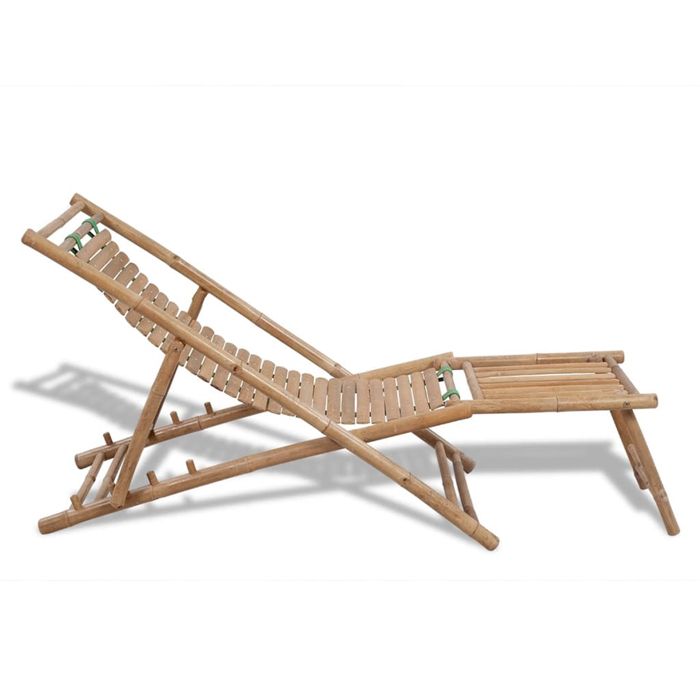 vidaXL Chaise de terrasse Bambou - vue 2