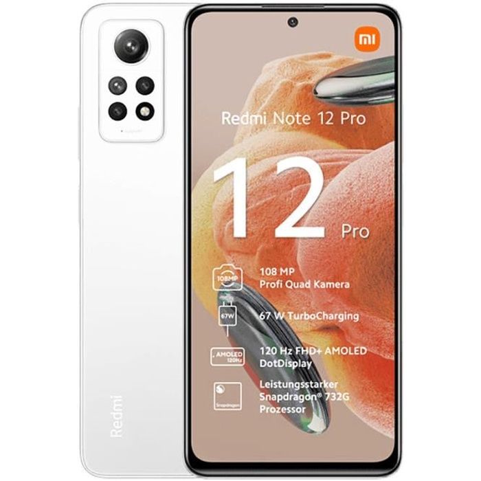 Xiaomi Redmi Note 12 Pro 256 Go Blanc - vue 4