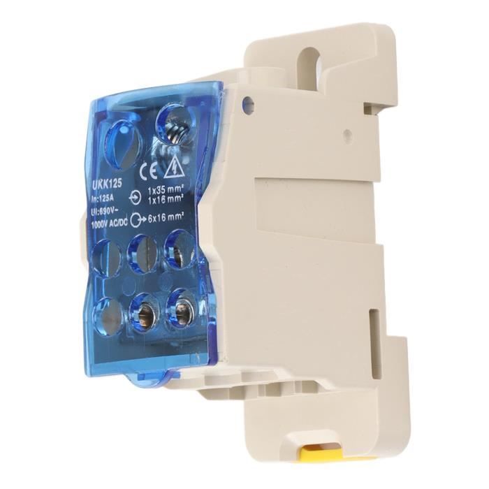 ZAWELIYO Boîte De Jonction Puissance Rail DIN 80A - Bornier Électrique Ignifuge Cuivre AC DC 1000V
