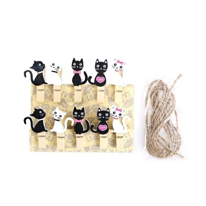 60 Pinces Bois Noël Avec Cordon Jute – Mini Clips Photo Style Père Noël, Pingouin, Bonhomme De Neige Pour DIY