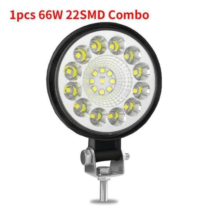 Phares LED 7 Pouces 120W - Pour 4x4, SUV, Camion, Tracteur, Bateau - 12-24V, étanche IP67, 6500K - 1 Pièce - 12