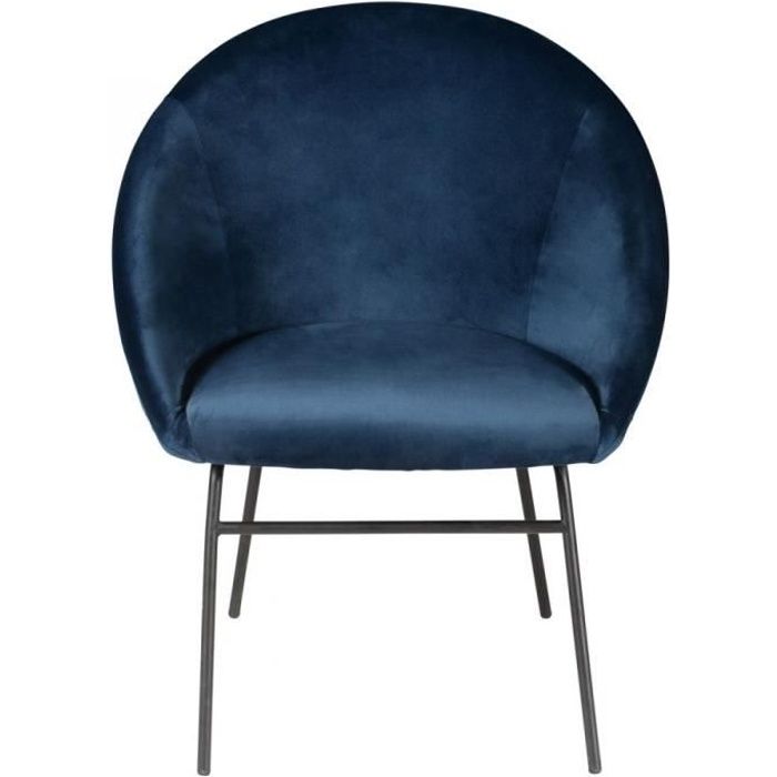 Fauteuil Pieds Metal Noir Axel Bleu Achat Vente Fauteuil Cdiscount