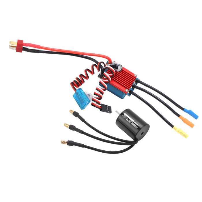 Moteur Brushless 3650 4500KV + ESC 120A - Set Pour Voiture RC, Compatible HSP, Axial - 3
