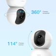 Caméra Surveillance WiFi - TP-Link Tapo C200 - 1080P avec 360° PTZ - Vision Nocturne Détection de Mouvement - pour bébé ou animaux-1