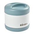 Béaba Portion Pot de Conservation Inox Isotherme Bleu Blanc 500ml-1