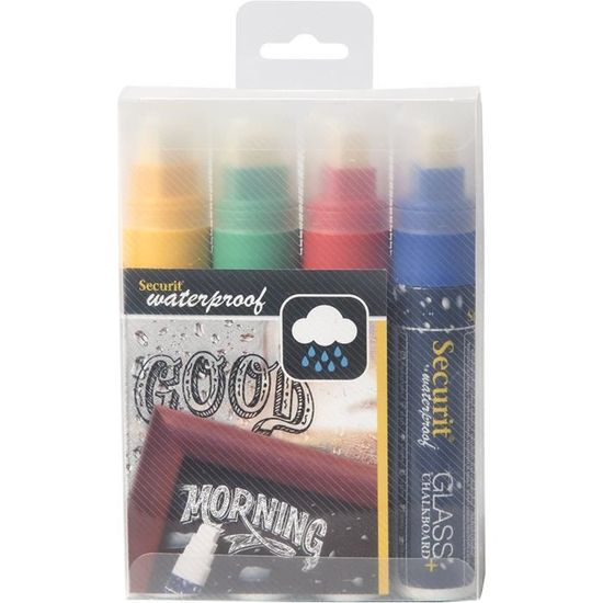 Marqueur craie moyen pack de 8 couleurs primaires 2 à 6 mm