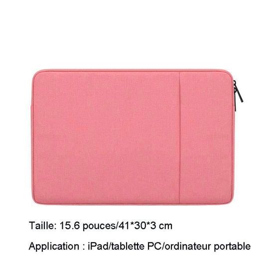 Housse Ordinateur 15.6 Pouces Imperméable Housse PC Portable 15-15,6 Pouces  Antichoc Pochette Ordinateur avec Petite Pochette Rose - Cdiscount  Informatique