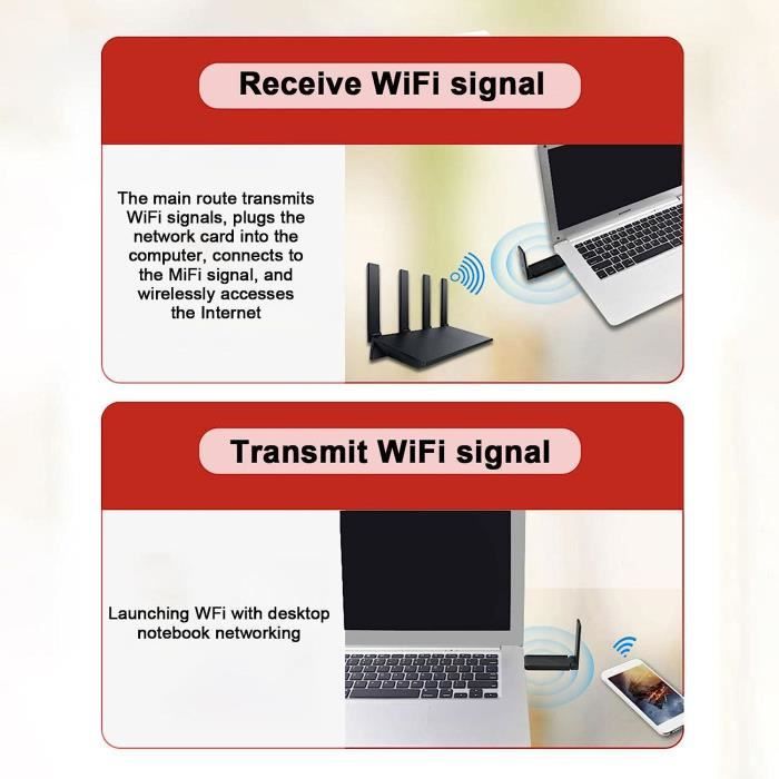 Wifi 6 Usb Adaptateur Sans Fil, Adaptateur Usb Réseau Wifi 6