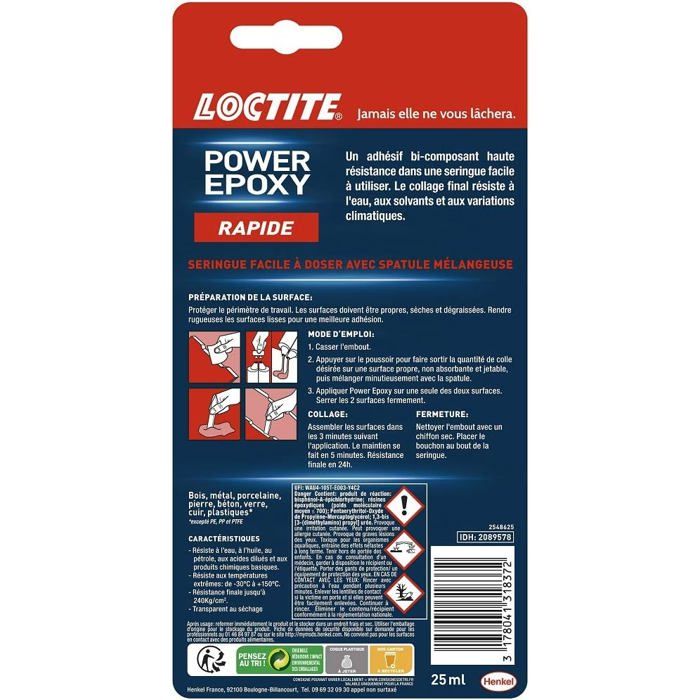 Colle Power Epoxy Rapide 5 Minutes 25 ml,Colle epoxy réajustable,forte ...