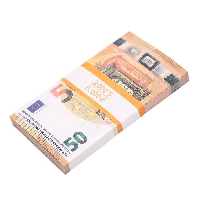 Prop Money euro 50 notes Réaliste Motion Picture Money Impression complète  2 faces pour enfants, étudiants, film - Cdiscount Au quotidien