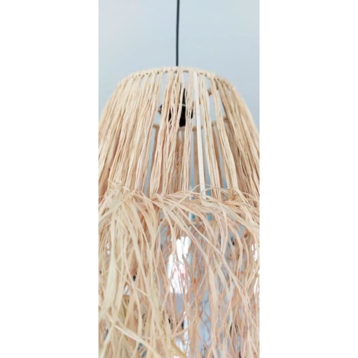Suspension Lustre Bohème Naturel En Raphia[a829] - Cdiscount Maison