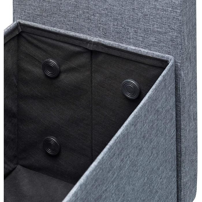 The Home Deco Factory - Banc coffre de rangement pliable - Noir - Maison