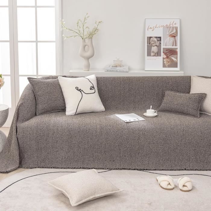 Housse De Canapé Luxe à Pompons & Motif Fleuri Jacquard - Pour Canapé 3 Places - Neuf