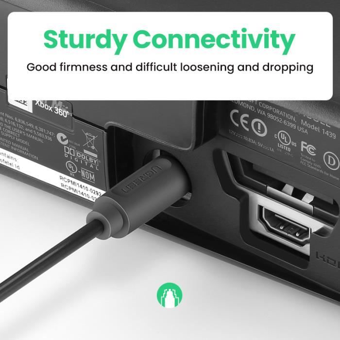 opteec® - Câble Optique Audio - 1M - Câble Optique Audio Toslink pour HOME CINEMA, BARRE DE SON