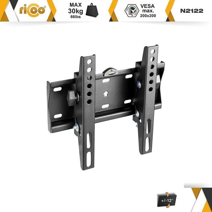 Support Mural TV Ultra-Plat Inclinable RICOO F0244 - Fixation Universelle 26-55 Pouces VESA 400x400 - OLED LED LCD