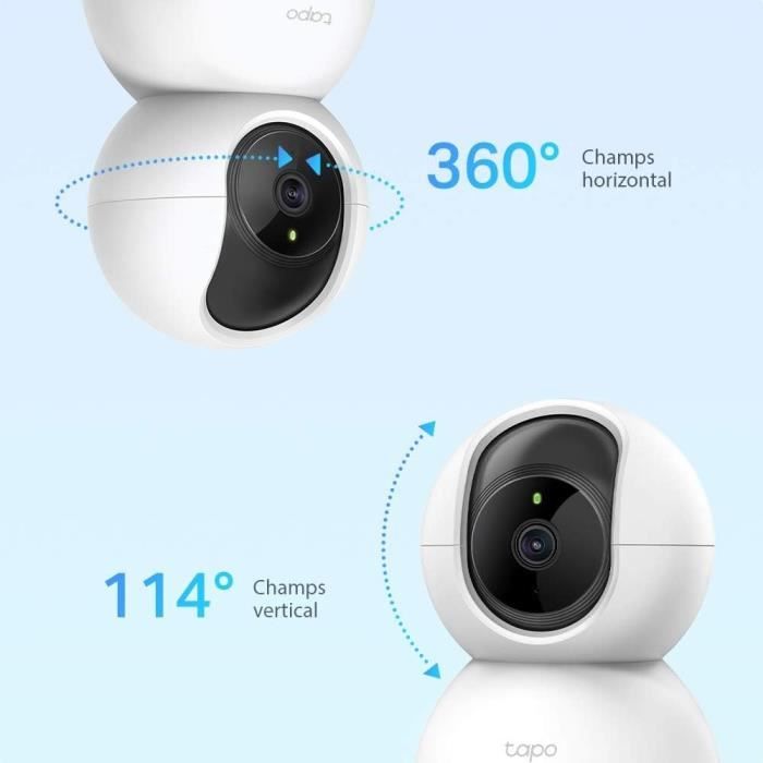 TP-Link Tapo Caméra Surveillance WiFi intérieure 360° Tapo C210