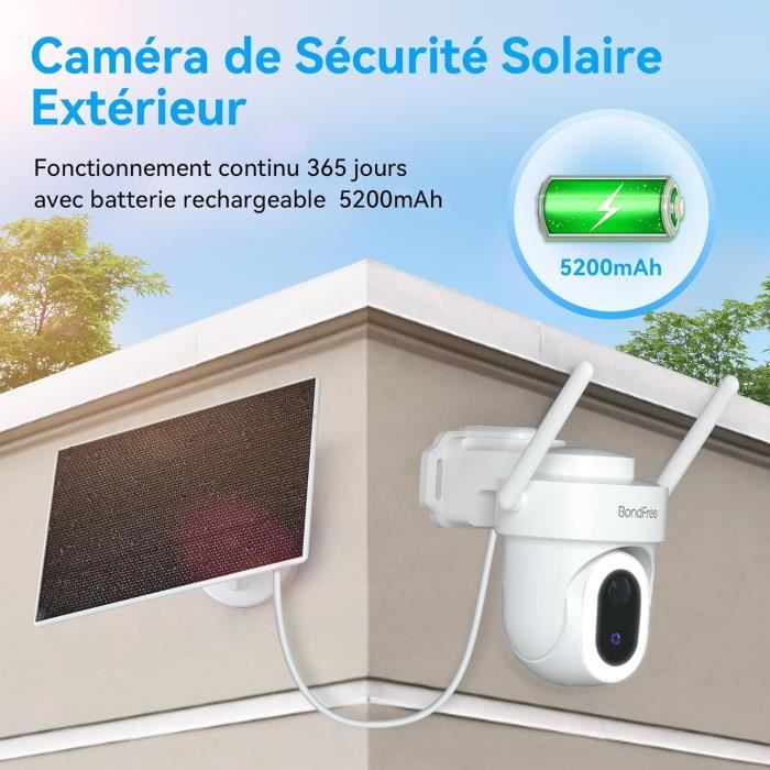 2K Caméra Surveillance WiFi Extérieur sans Fil Solaire, Batteries — free download