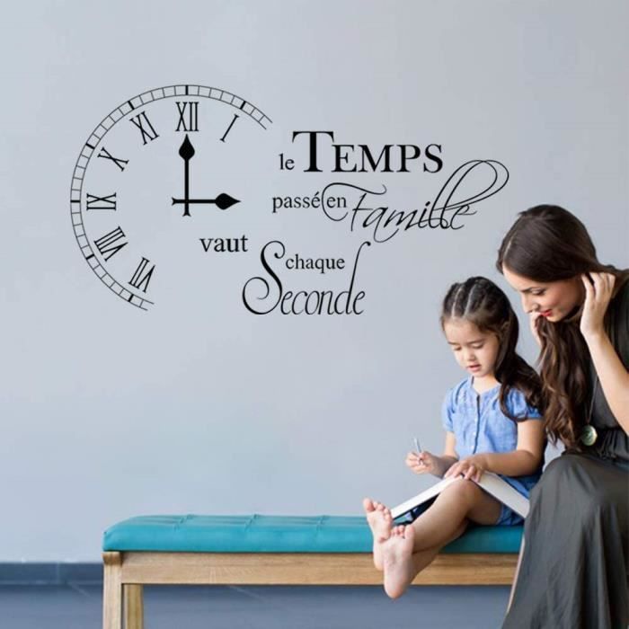 Decalmile s Muraux Citation Et Lettres Famille Temps Décoration