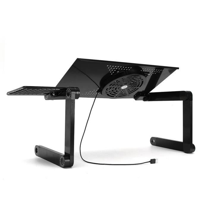 Support PC Ventilateur USB Table Ordinateur Portable Table de lit